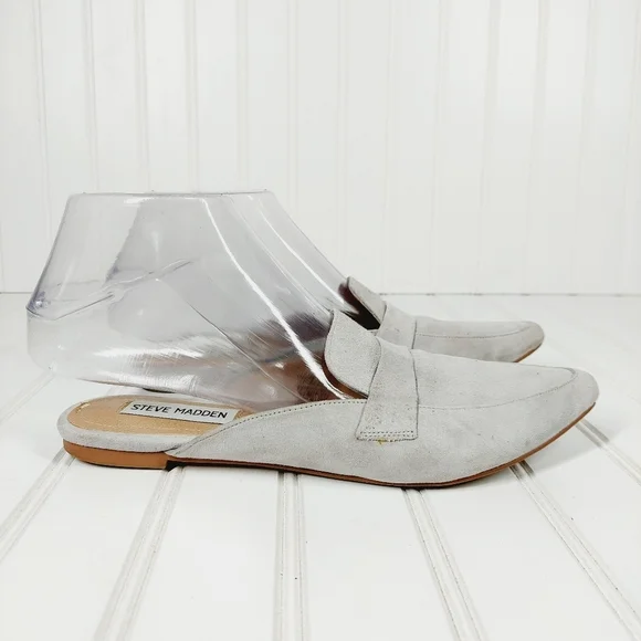 Steve Madden Gray Suede Flavor Flat Mule F922 - Picture 7 of 14